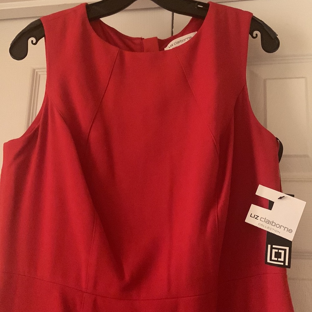 Real red Liz Claiborne dress - Picture 2 of 4
